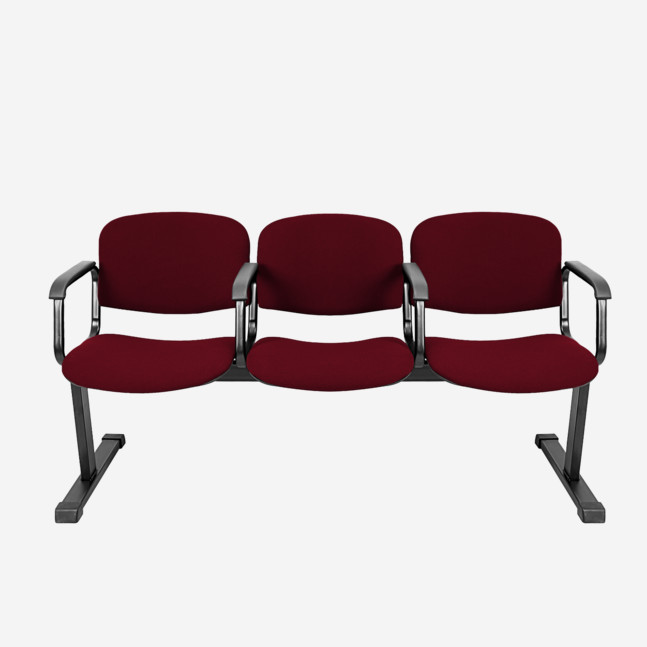 Трехместная секция стульев для актовых залов РС10х3Ш с откидными сиденьями