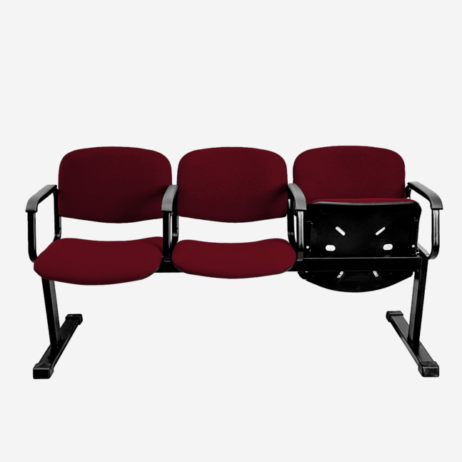 Трехместная секция стульев для актовых залов РС10х3Ш с откидными сиденьями